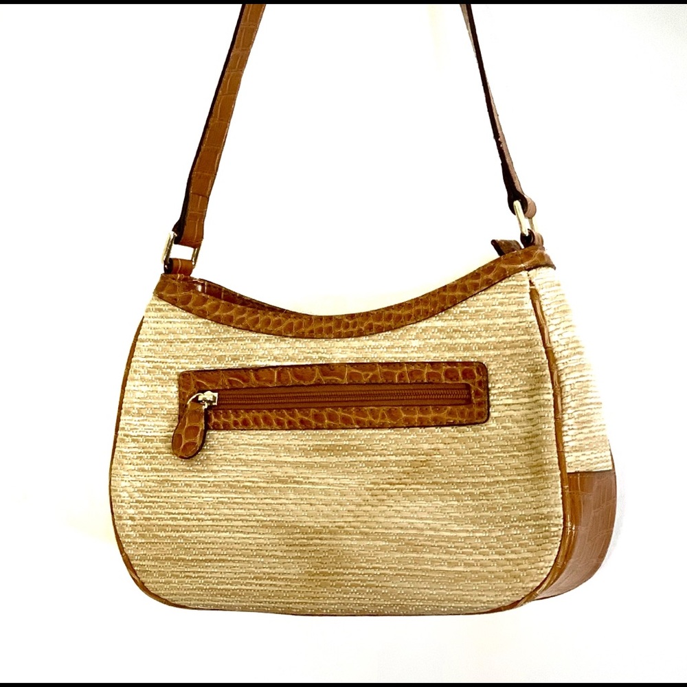 Liz Claiborne Straw & faux Leather Purse